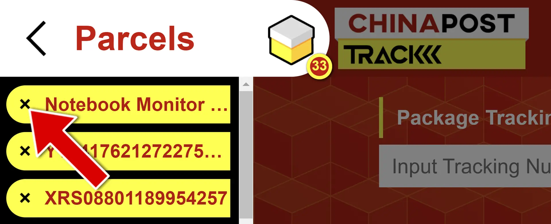 Delete Parcel form Parcel Manager